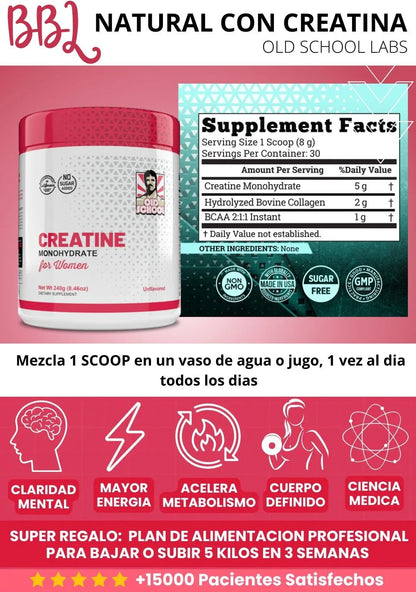 Creatina Monohidratada OLD SCHOOL - Activa Tus Curvas, Despierta Tu Figura