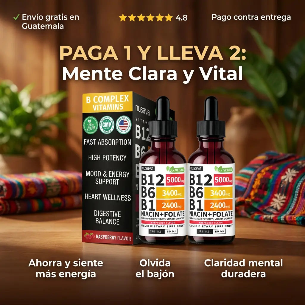 Vitamina B12+B6+B1™ PAGA 1 Y LLEVA 2: Mente Clara y Vital