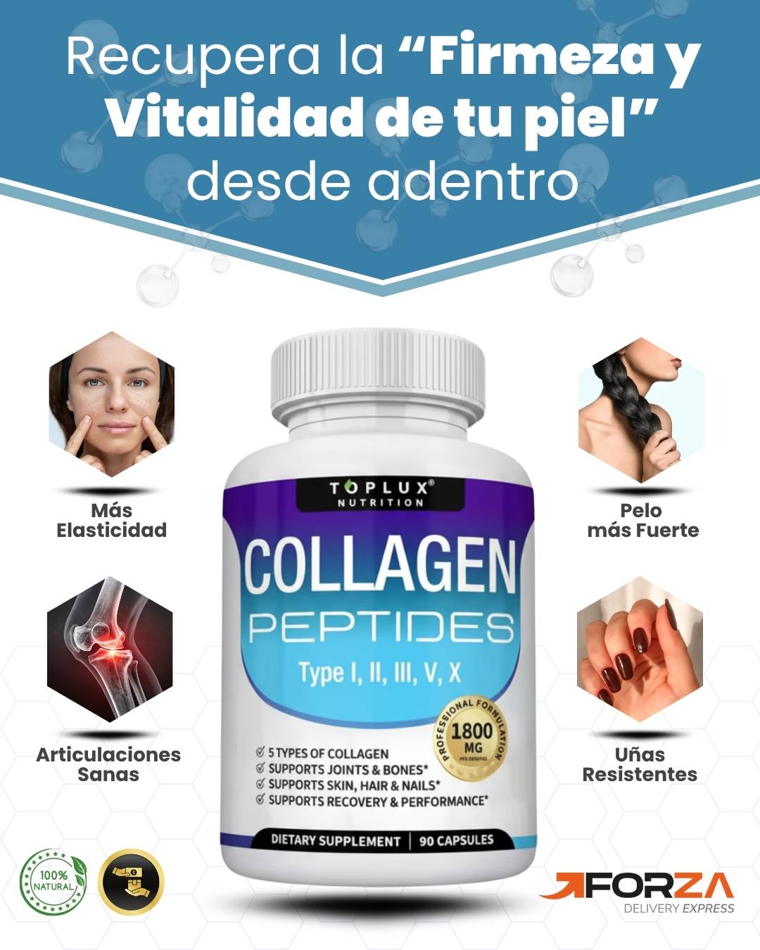 Péptidos de Colageno 1800mg x90 Caps