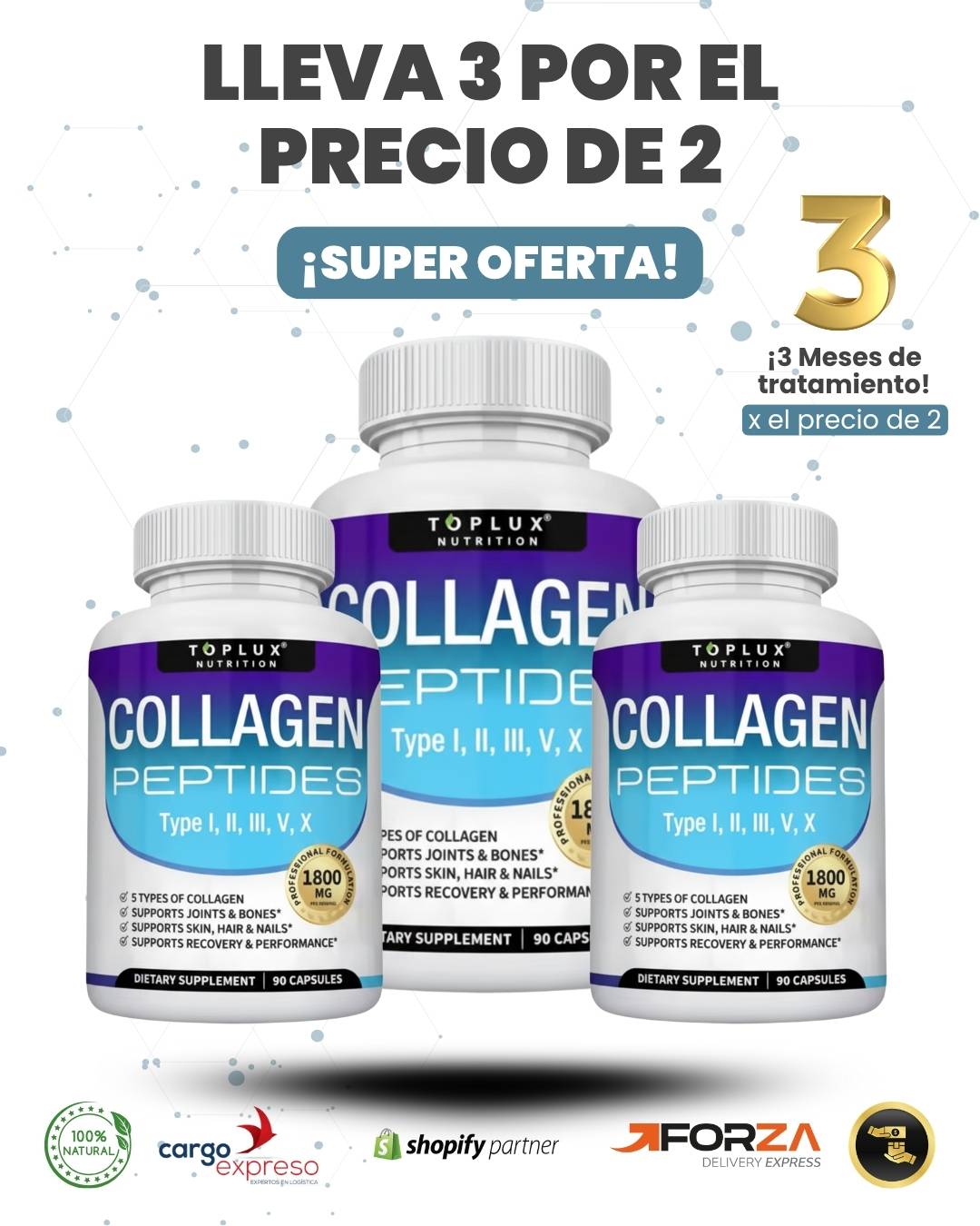 Péptidos de Colageno 1800mg x90 Caps