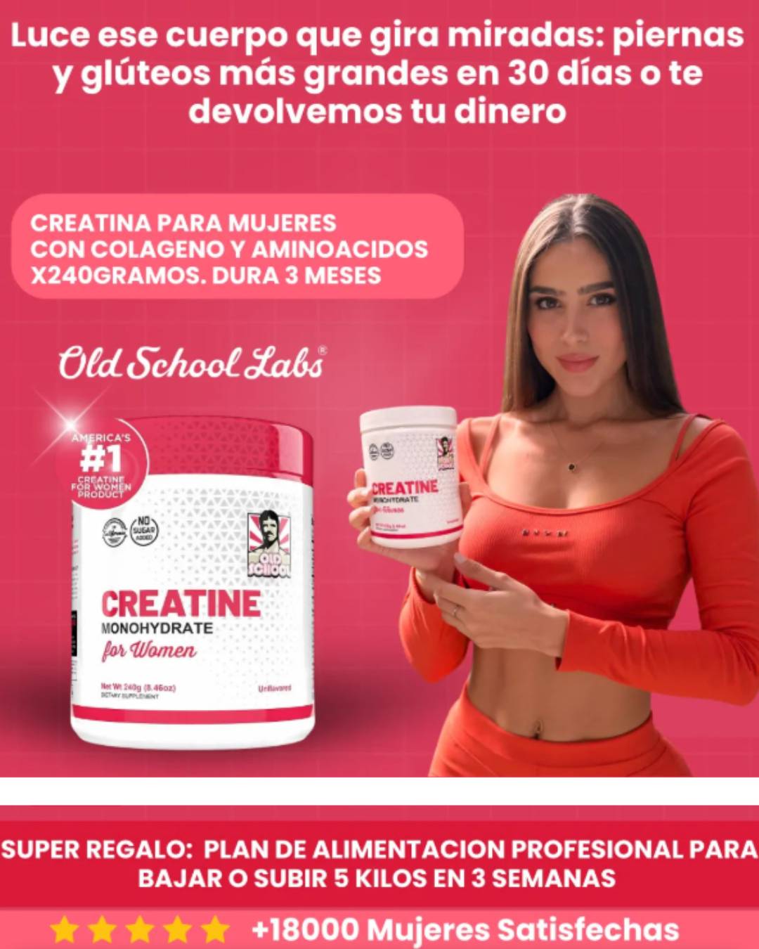 Creatina Monohidratada OLD SCHOOL - Activa Tus Curvas, Despierta Tu Figura