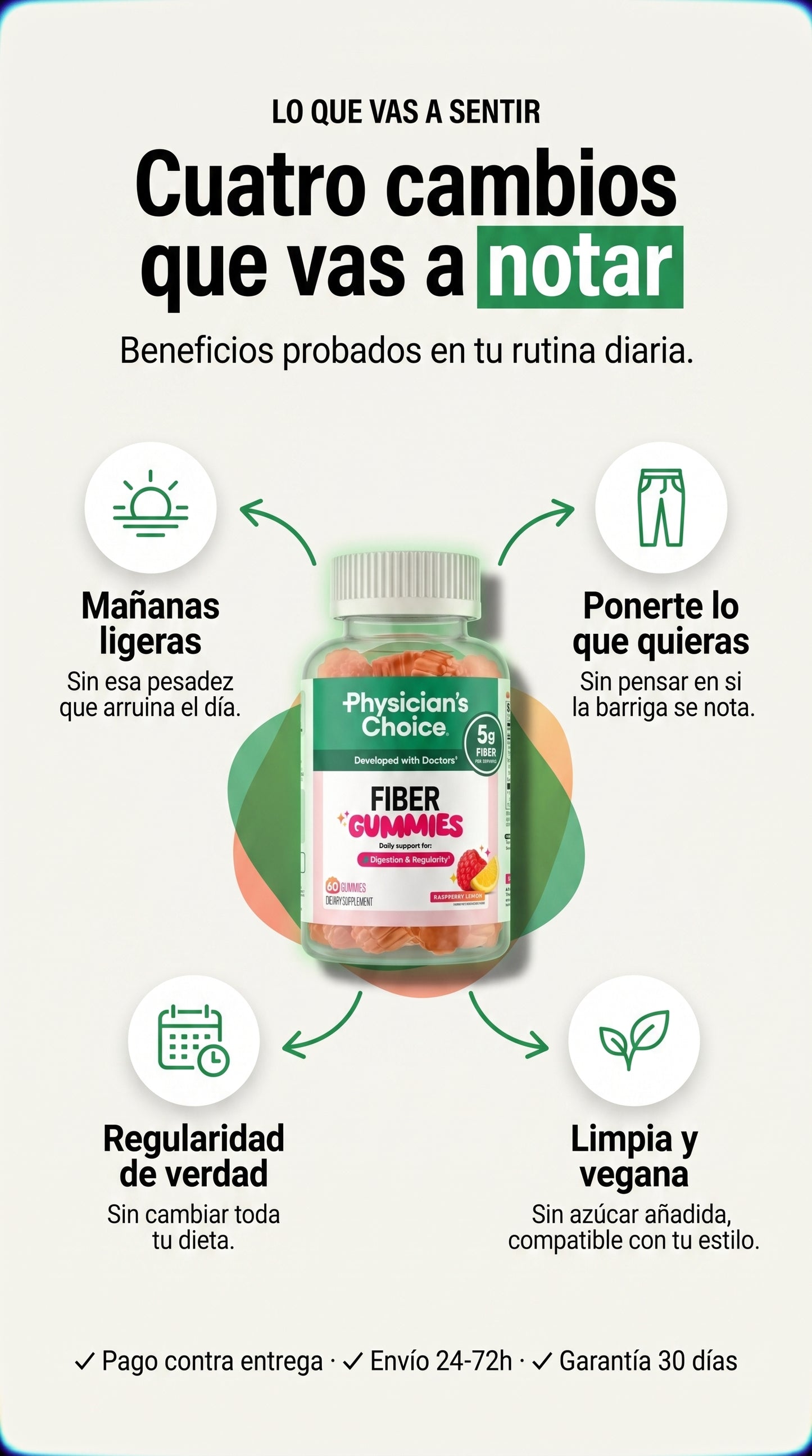Amazon.com: Gomitas de fibra Physician’s Choice para la salud digestiva y regularidad — benefits