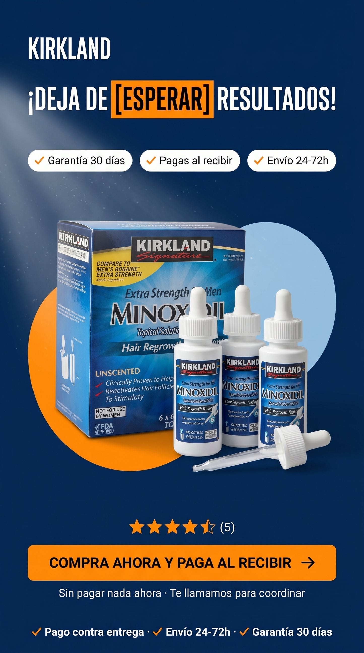 Amazon.com: Kirkland Minoxidil 5% Fuerza Extra Recrecimiento del Cabello para Hombres (Suministro para 12 Meses) : Belleza y Cuidado Personal — cta