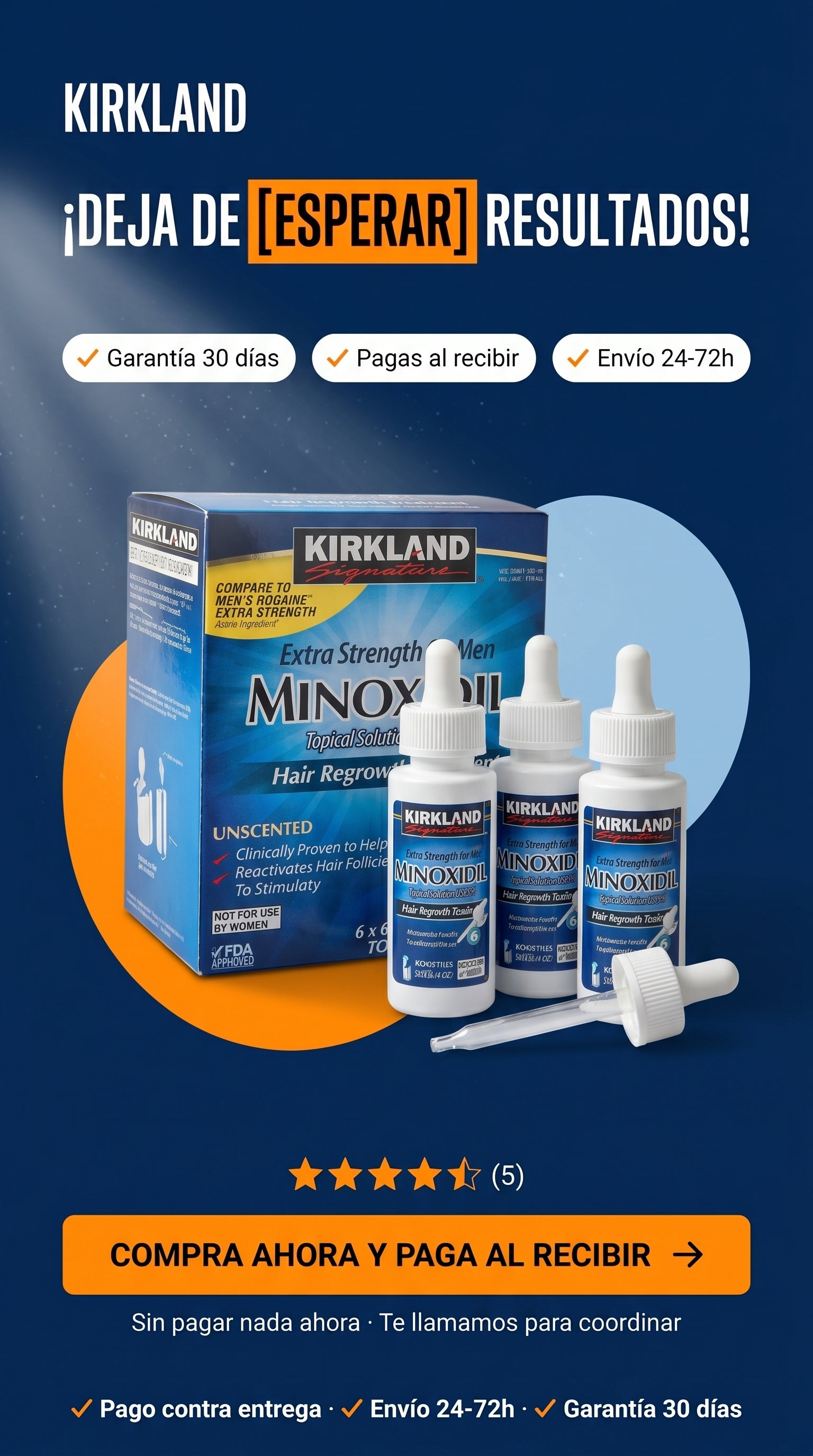 Amazon.com: Kirkland Minoxidil 5% Fuerza Extra Recrecimiento del Cabello para Hombres (Suministro para 12 Meses) : Belleza y Cuidado Personal — cta