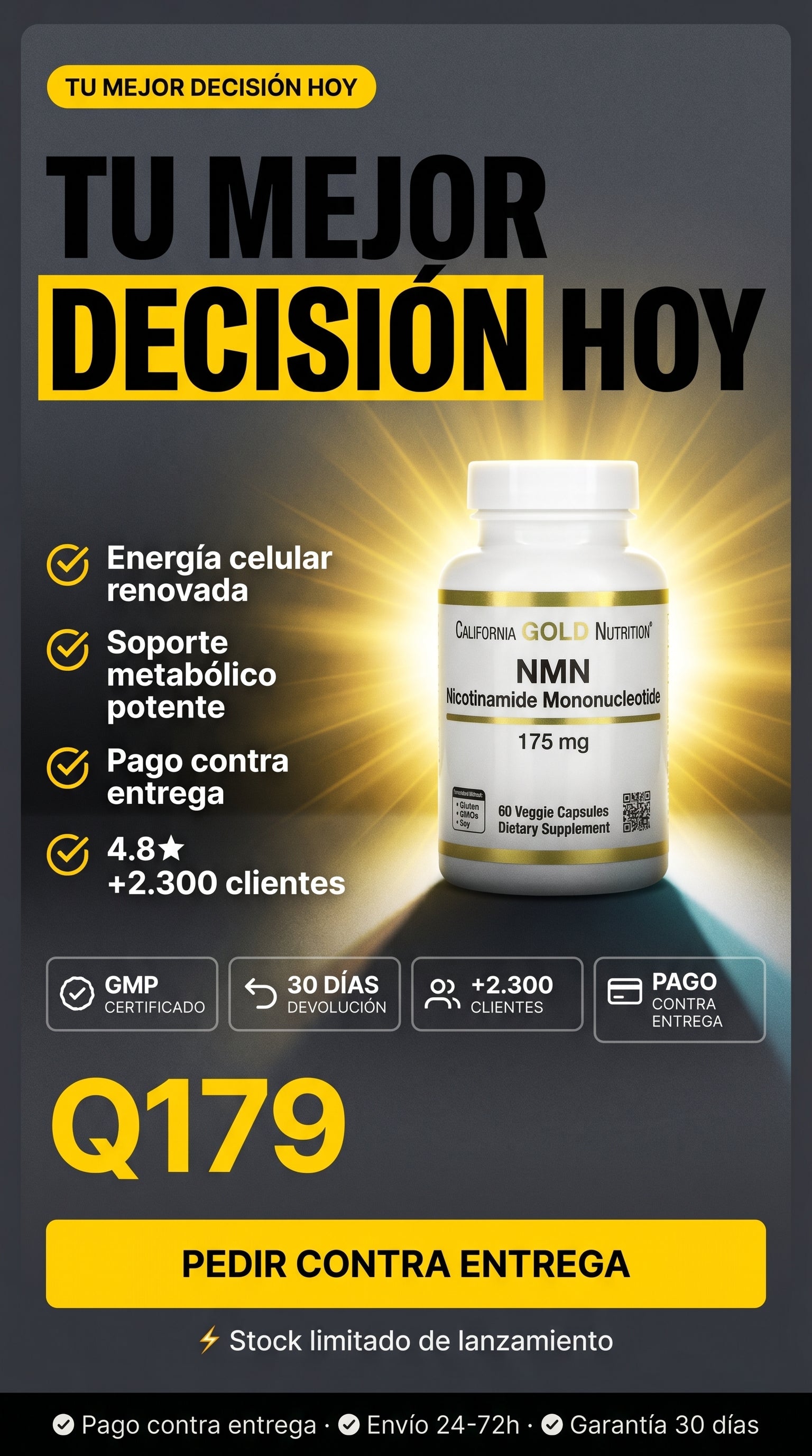 California Gold Nutrition Nmn 175mg 60caps — cta