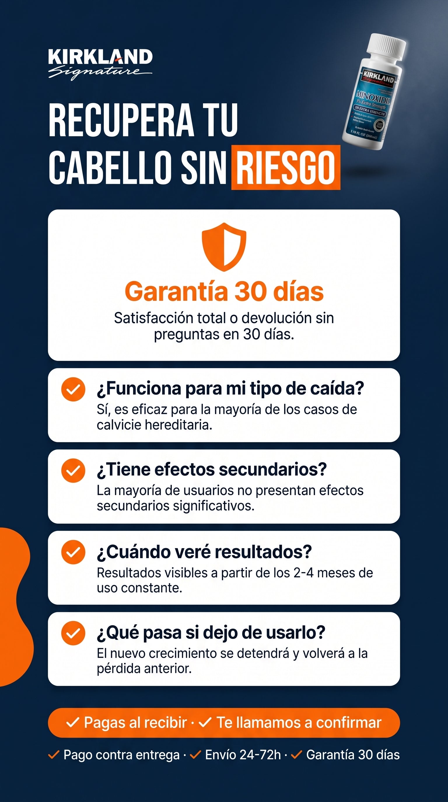 Amazon.com: Kirkland Minoxidil 5% Fuerza Extra Recrecimiento del Cabello para Hombres (Suministro para 12 Meses) : Belleza y Cuidado Personal — guarantee-faq