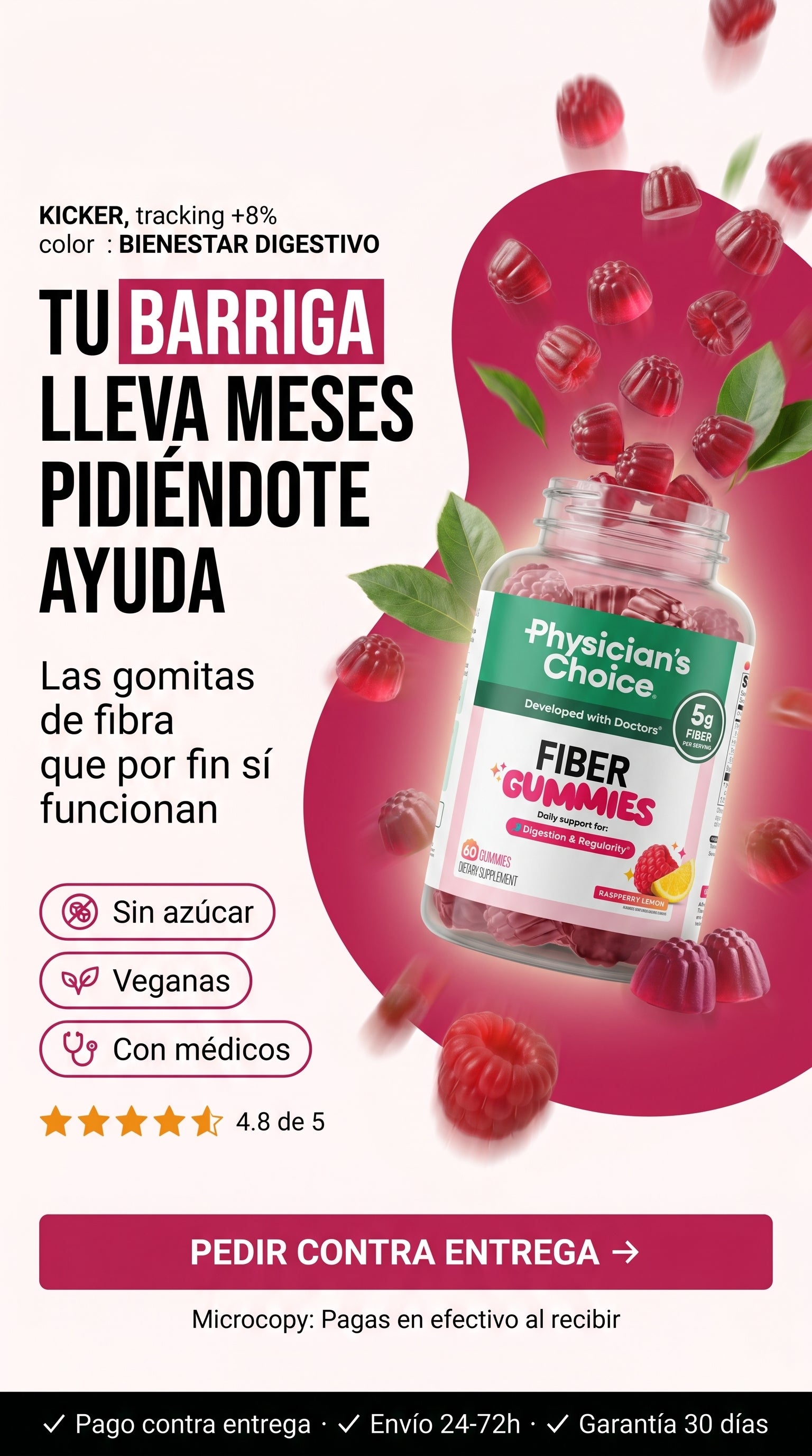 Amazon.com: Gomitas de fibra Physician’s Choice para la salud digestiva y regularidad — hero