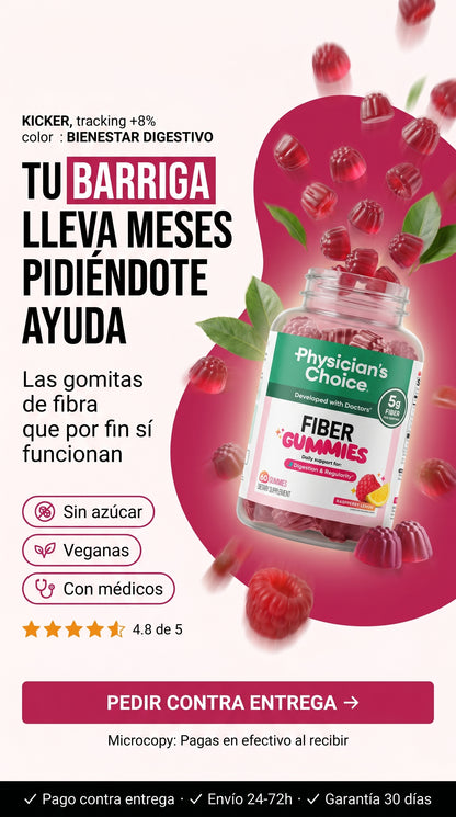 Amazon.com: Gomitas de fibra Physician’s Choice para la salud digestiva y regularidad — hero