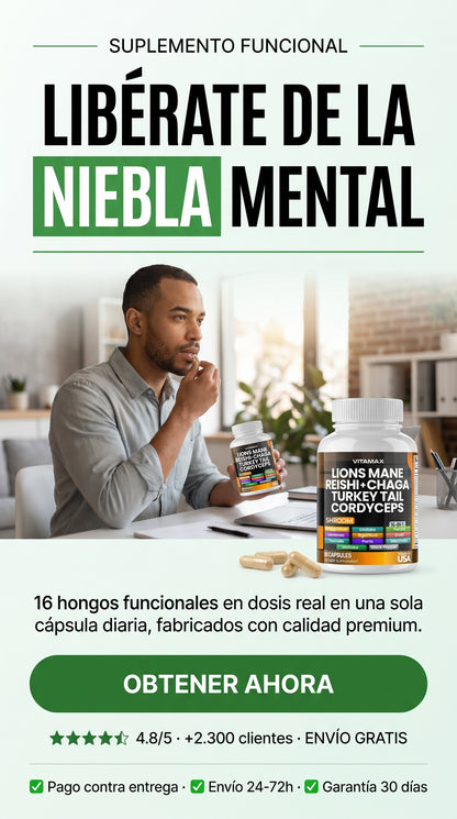 Amazon.com: Vitamax Seta de melena de león, cola de pavo, Chaga y Reishi, Cordyceps Shiitake White Elm King Trompeta Nameko Oyster Porcini Focus & Energy - Fabricado en Estados Unidos : Salud y Hogar — hero
