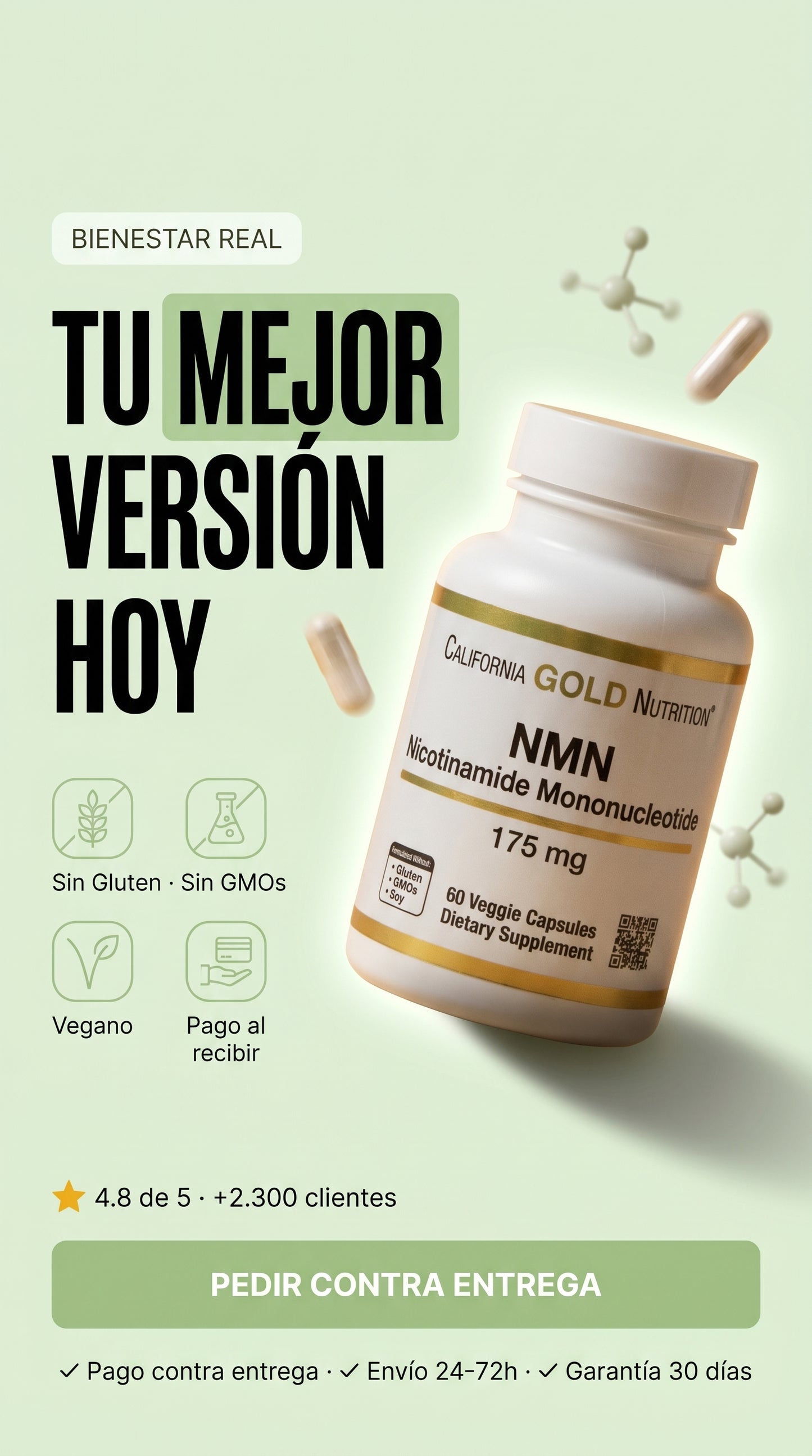 California Gold Nutrition Nmn 175mg 60caps — hero