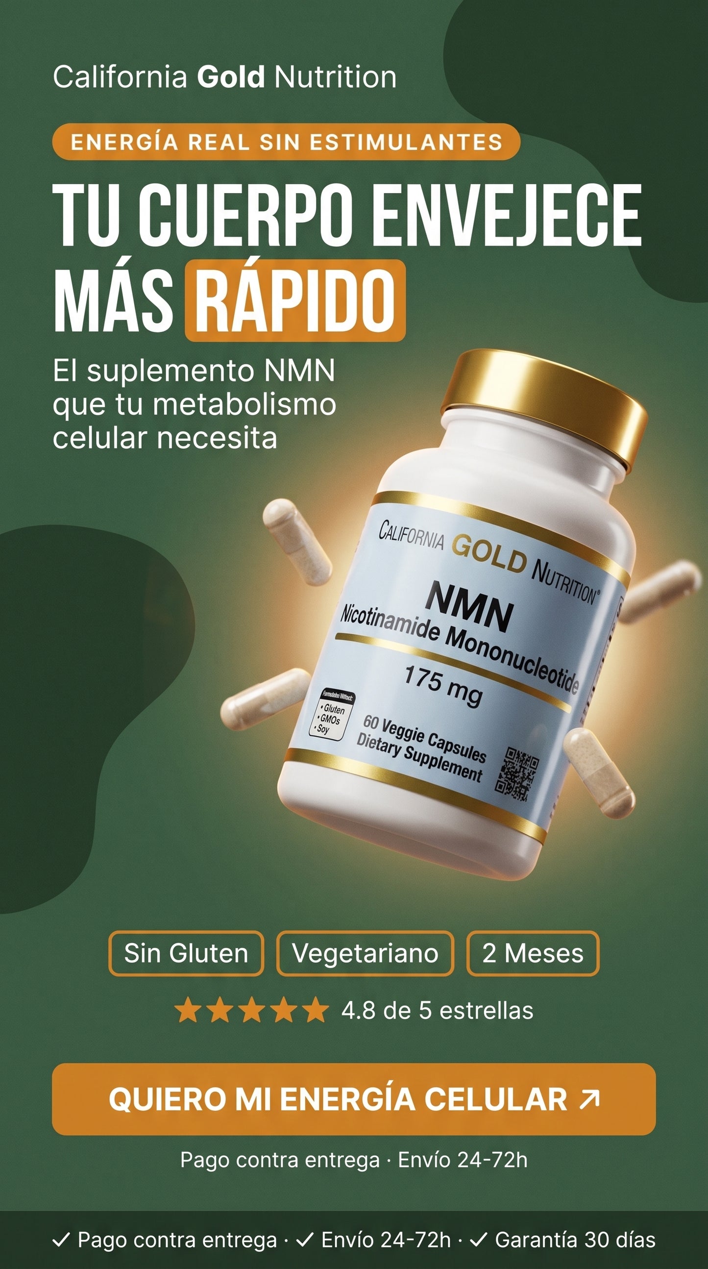 California Gold Nutrition Nmn 175mg 60caps — hero