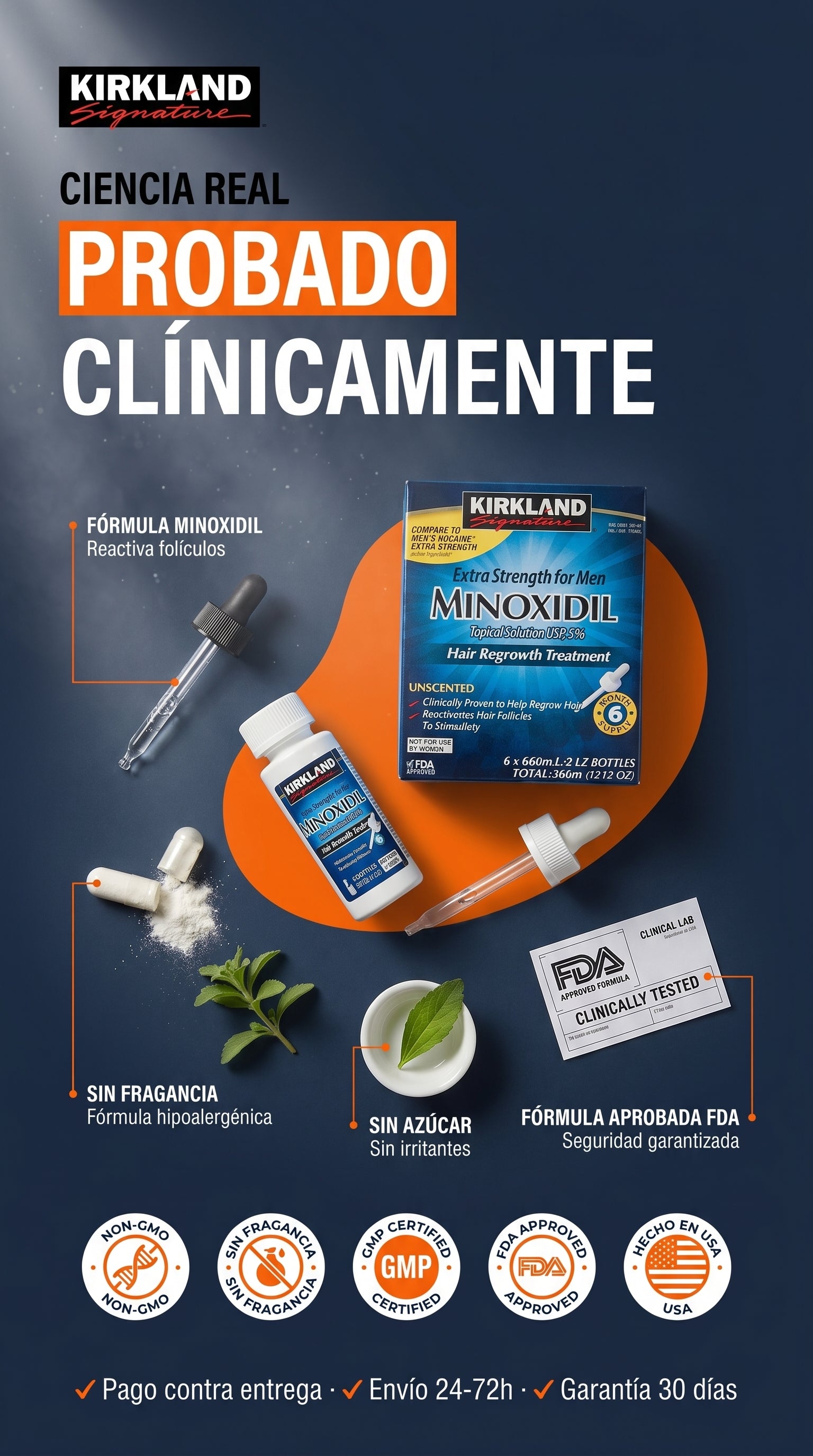 Amazon.com: Kirkland Minoxidil 5% Fuerza Extra Recrecimiento del Cabello para Hombres (Suministro para 12 Meses) : Belleza y Cuidado Personal — materials-ingredients