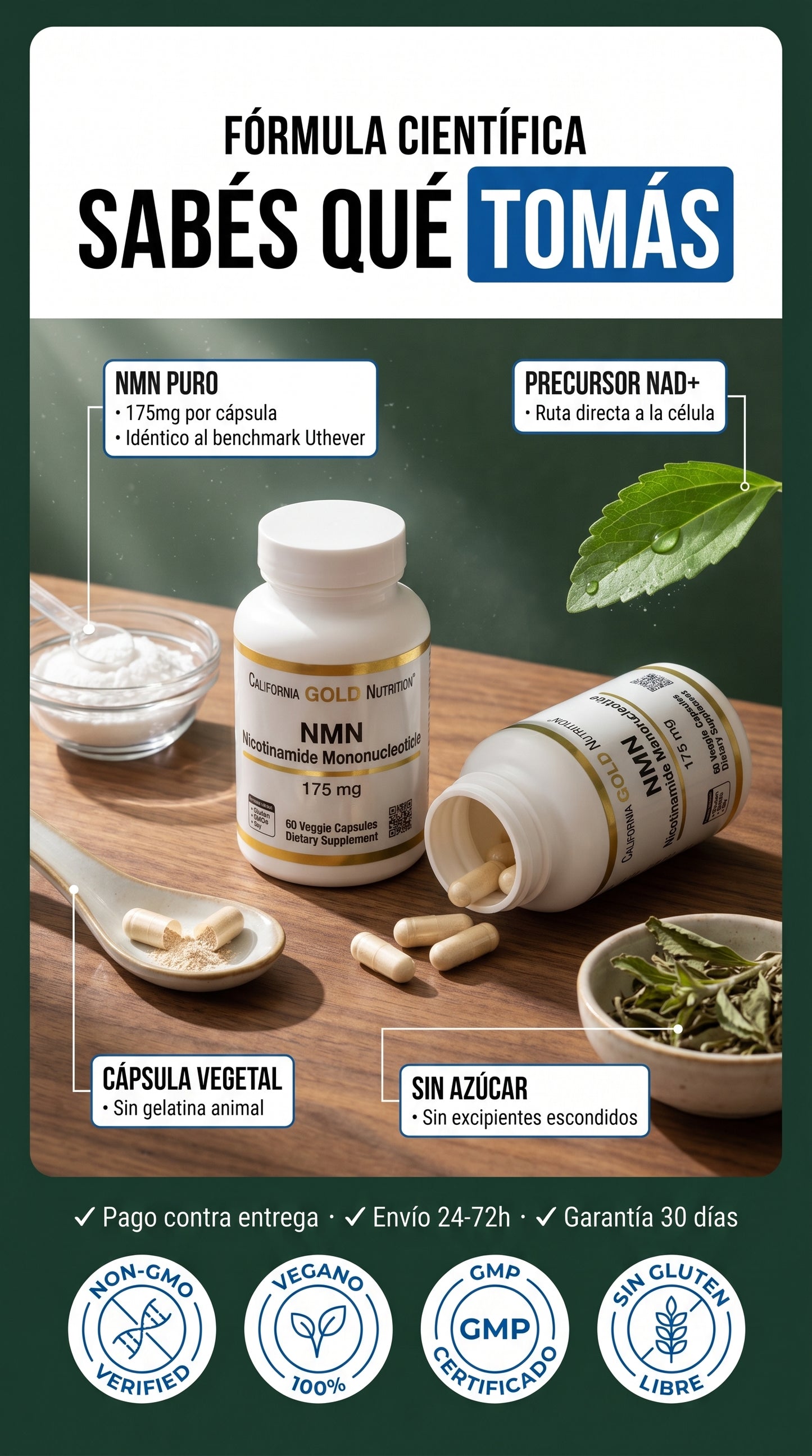 California Gold Nutrition Nmn 175mg 60caps — materials-ingredients