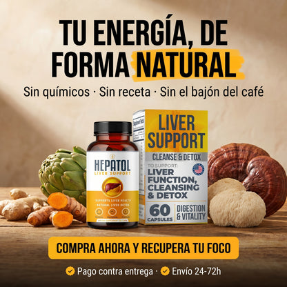 Amazon.com: Hepatol - Desintoxicación de limpieza hepática - Suplemento hepático de hierbas con cúrcuma; L-cisteína desintoxicante apoya la salud del hígado; digestión saludable - Suplementos de limpieza de desintoxicación de apoyo hepático - 60 unidades  — ad natural-alternative