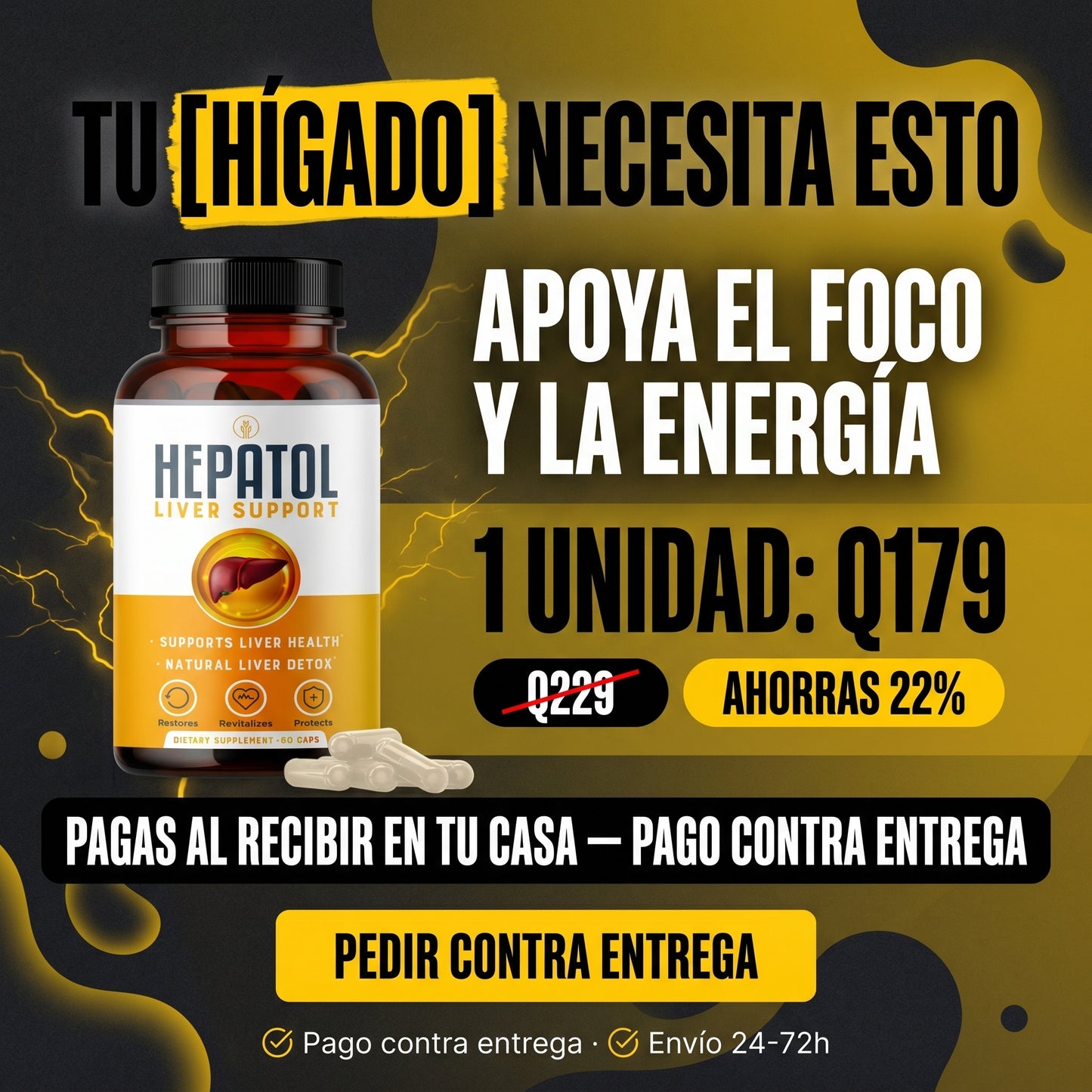 Amazon.com: Hepatol - Desintoxicación de limpieza hepática - Suplemento hepático de hierbas con cúrcuma; L-cisteína desintoxicante apoya la salud del hígado; digestión saludable - Suplementos de limpieza de desintoxicación de apoyo hepático - 60 unidades  — ad offer-cod