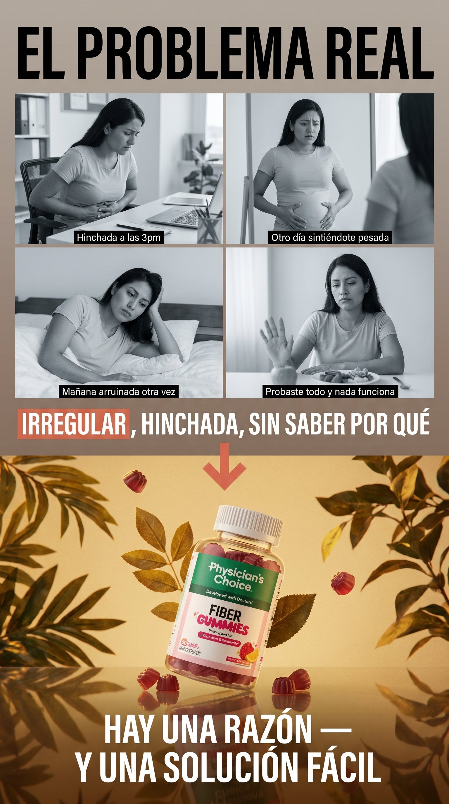 Amazon.com: Gomitas de fibra Physician’s Choice para la salud digestiva y regularidad — problem-solution