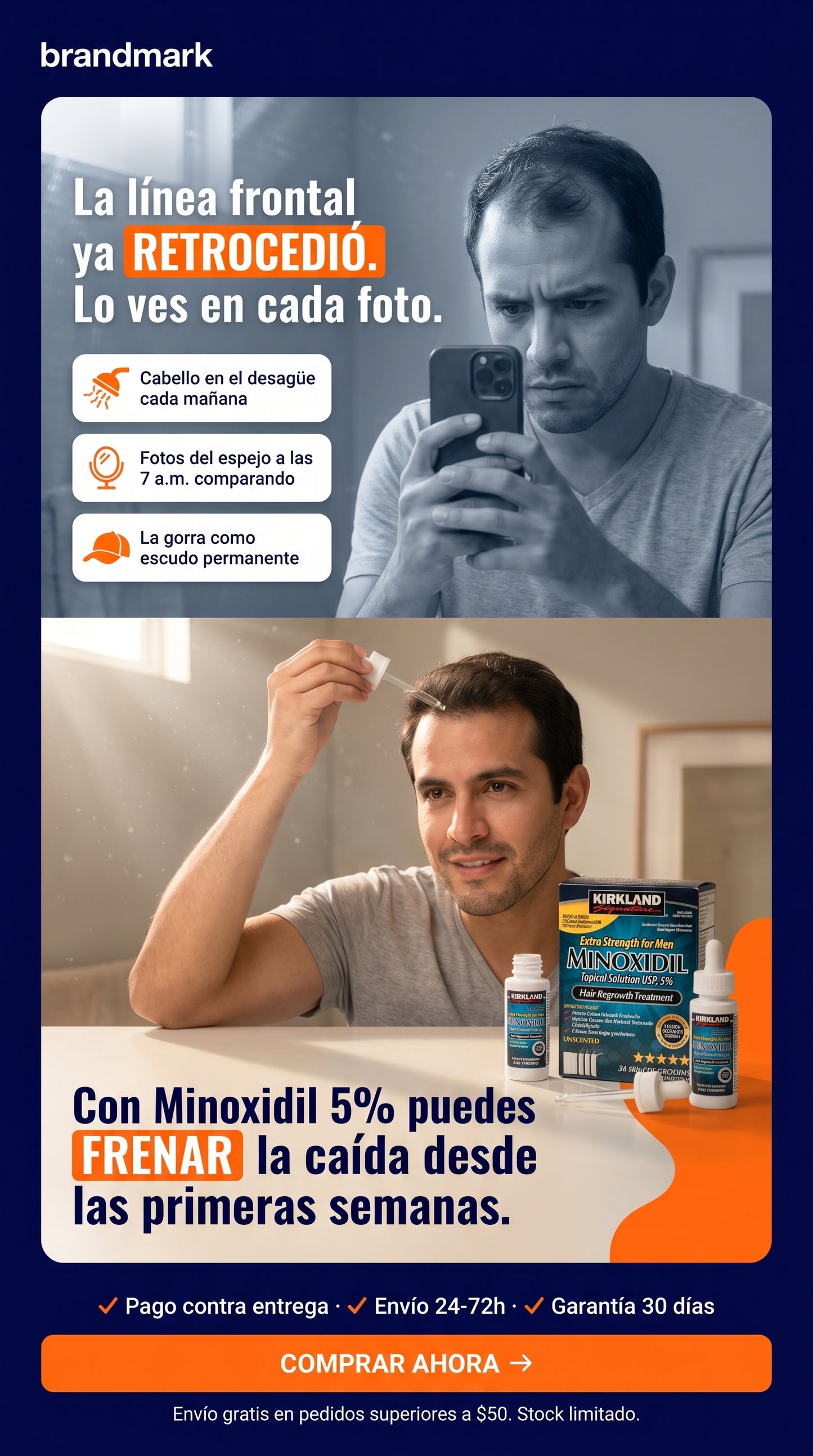 Amazon.com: Kirkland Minoxidil 5% Fuerza Extra Recrecimiento del Cabello para Hombres (Suministro para 12 Meses) : Belleza y Cuidado Personal — problem-solution