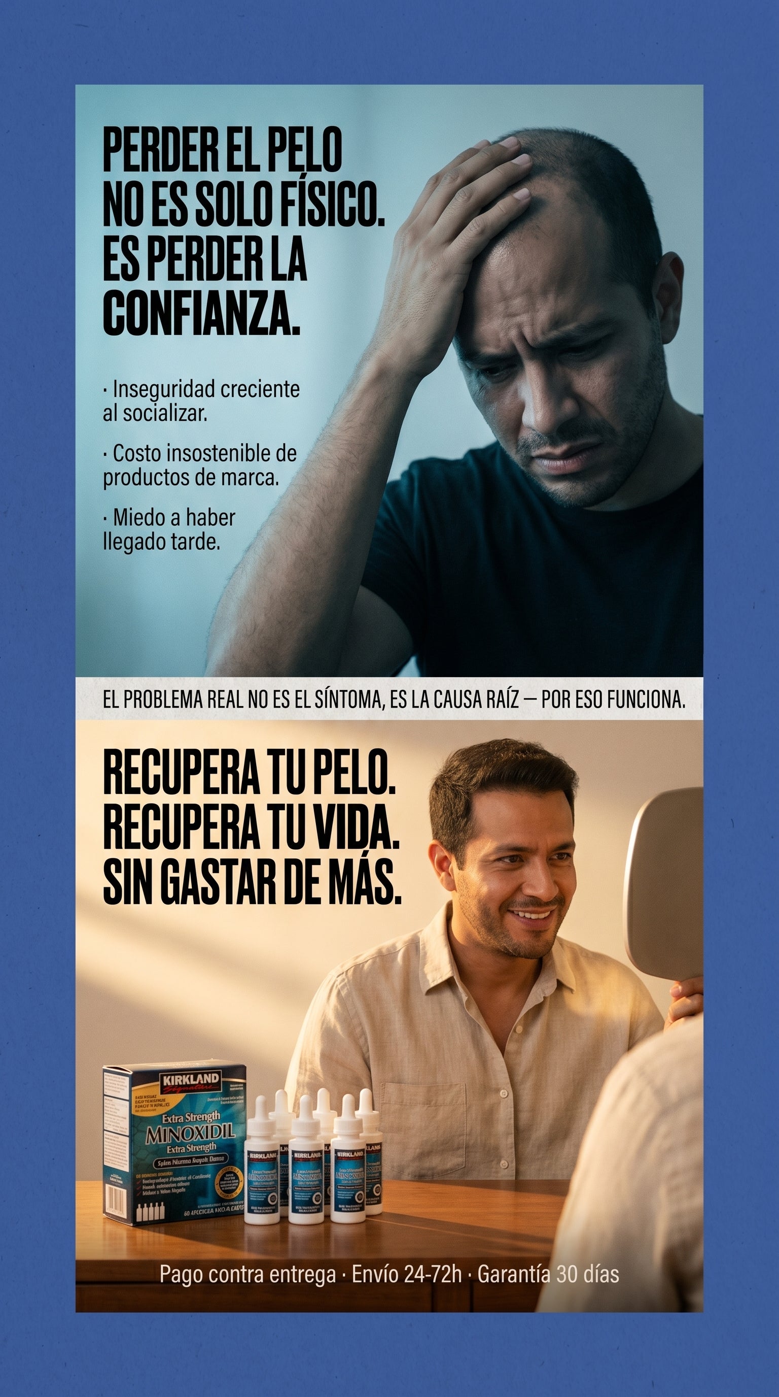 Amazon.com: Kirkland Minoxidil 5% Fuerza Extra Recrecimiento del Cabello para Hombres (Suministro para 12 Meses) : Belleza y Cuidado Personal — problem-solution