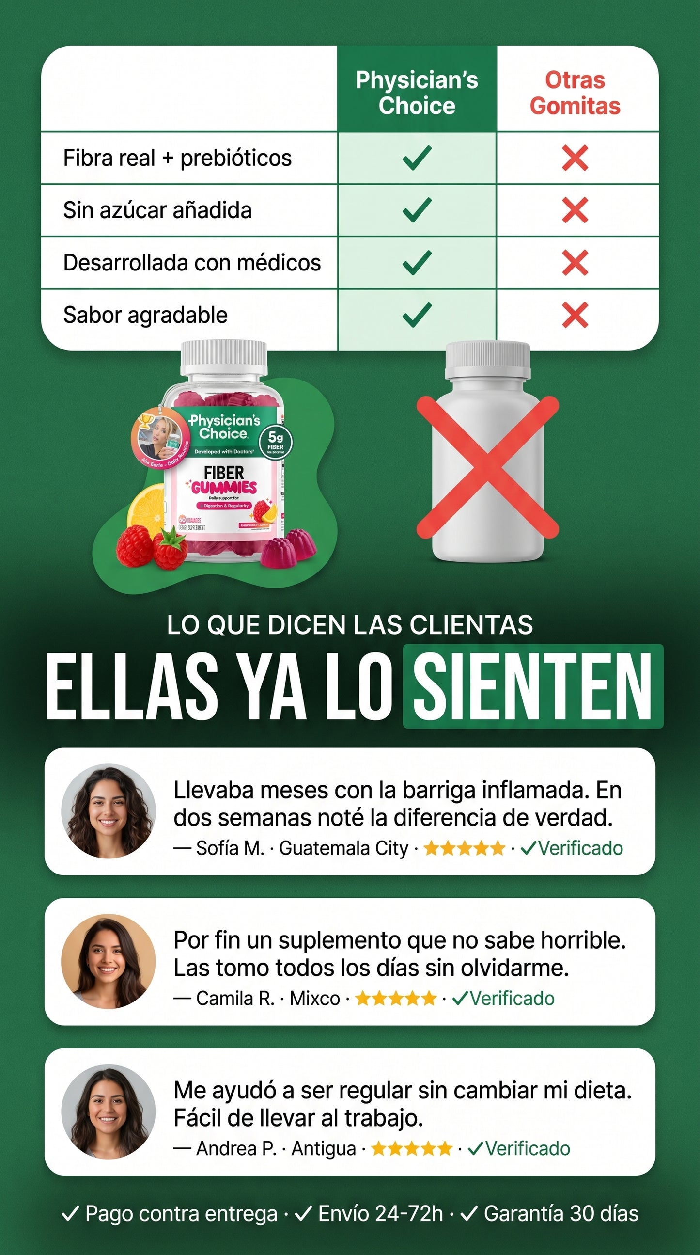 Amazon.com: Gomitas de fibra Physician’s Choice para la salud digestiva y regularidad — social-proof