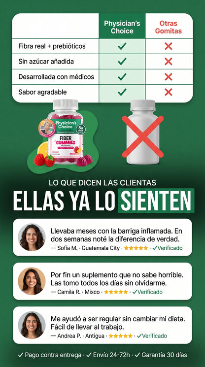 Amazon.com: Gomitas de fibra Physician’s Choice para la salud digestiva y regularidad — social-proof